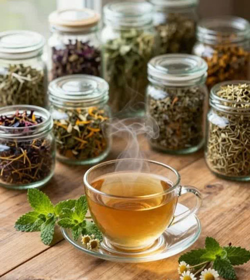 تهیه دمنوش با سبزیجات خشک و گیاهان معطر